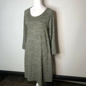 Gap XS Dark Heather Green Swing Dress 3/4 Length S